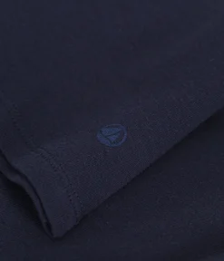 Petit Bateau Alle Langarmshirts|Das Ikonische (Slim)*Langärmeliges Damen-T-Shirt L'Iconique aus einfarbigem Rippstrick blau SMOKING