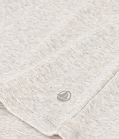 Petit Bateau Alle Langarmshirts|Das Ikonische (Slim)*Langärmeliges Damen-T-Shirt L'Iconique aus einfarbigem Rippstrick grau BELUGA CHINE