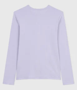 Petit Bateau Alle Langarmshirts|T-Shirts, Tanktops*Langärmeliges Damen-T-Shirt L’Iconique aus Baumwolle mit Picotkante violett PARME