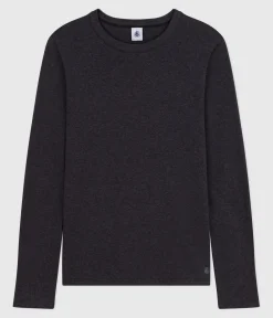 Petit Bateau Das Ikonische (Slim)|T-Shirts, Tanktops*Langärmeliges Damen-T-Shirt L’Iconique aus Baumwolle grau CITY CHINE