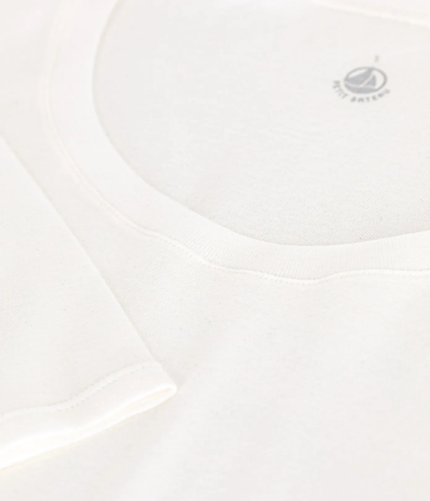 Petit Bateau Alle Langarmshirts|T-Shirts, Tanktops*Langärmeliges, eng anliegendes Damen-T-Shirt aus leichter Baumwolle weiss MARSHMALLOW