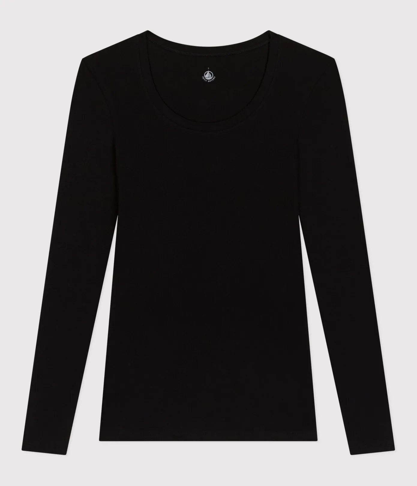 Petit Bateau Alle Langarmshirts|T-Shirts, Tanktops*Langärmeliges, eng anliegendes Damen-T-Shirt aus leichter Baumwolle schwarz BLACK
