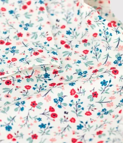 Petit Bateau Bademode, Uv-Kleidung*Langärmeliges Kinder Bade-T-Shirt mit UV-Schutz und Blumenmuster weiss MARSHMALLOW/weiss MULTICO