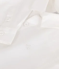 Petit Bateau T-Shirts, Poloshirts, Hemden*Langärmeliges Kinder-Hemd aus einfarbiger Baumwolle weiss ECUME