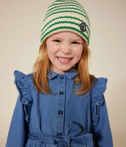 Petit Bateau Kleider, Röcke*Langärmeliges Kinder-Kleid aus leichtem Denim für Mädchen blau DENIM CLAIR