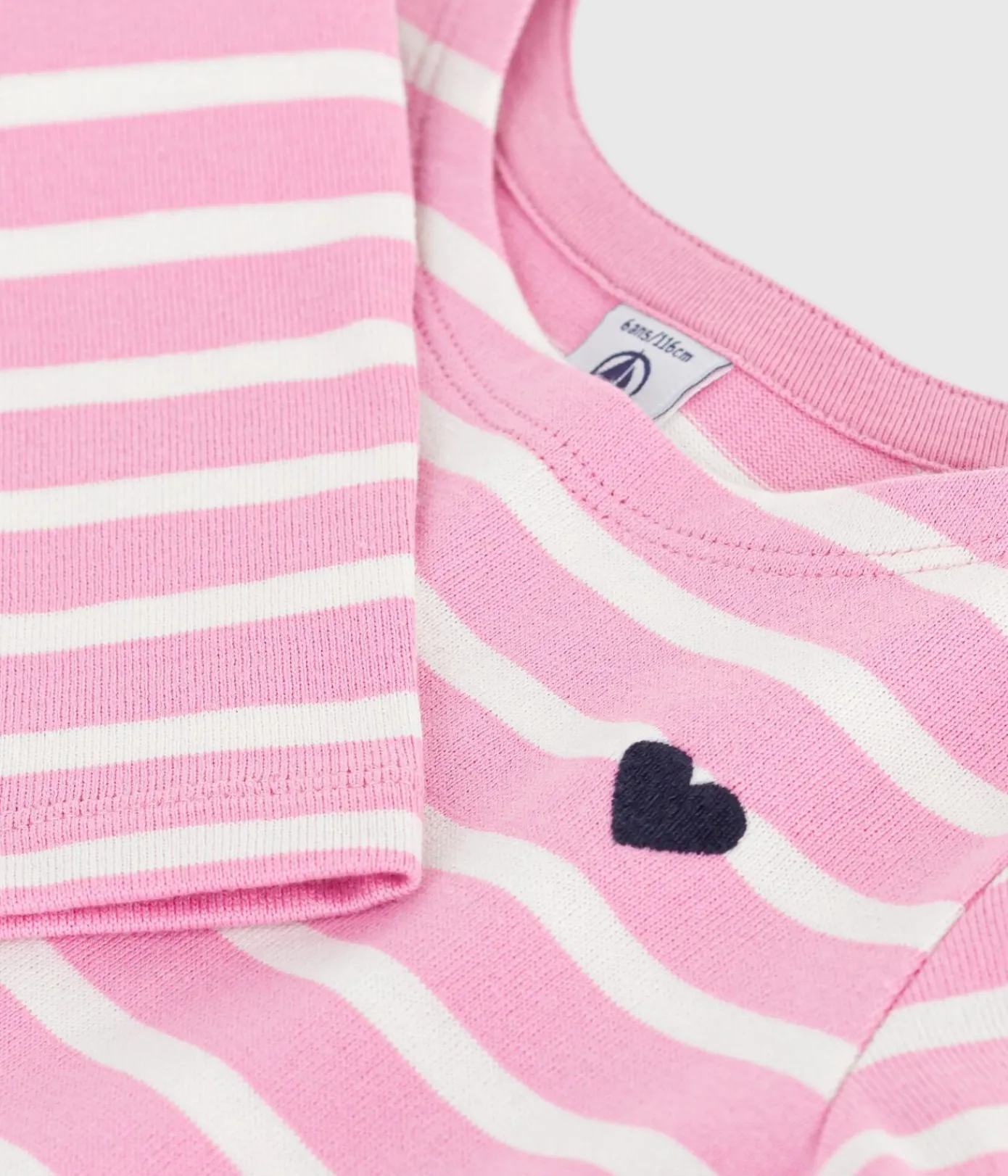 Petit Bateau Kleider, Röcke*Langärmeliges Kinder-Kleid aus Baumwolle rosa BOUDOIR/ MILK