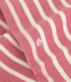 Petit Bateau Kleider, Röcke*Langärmeliges Kinder-Kleid aus festem Baumwollstoff für Mädchen rosa ROSEWOOD/ AVALANCHE