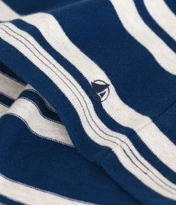 Petit Bateau Kleider, Röcke*Langärmeliges Kinder-Kleid aus festem Baumwollstoff für Mädchen blau MEDIEVAL/ MONTELIMAR