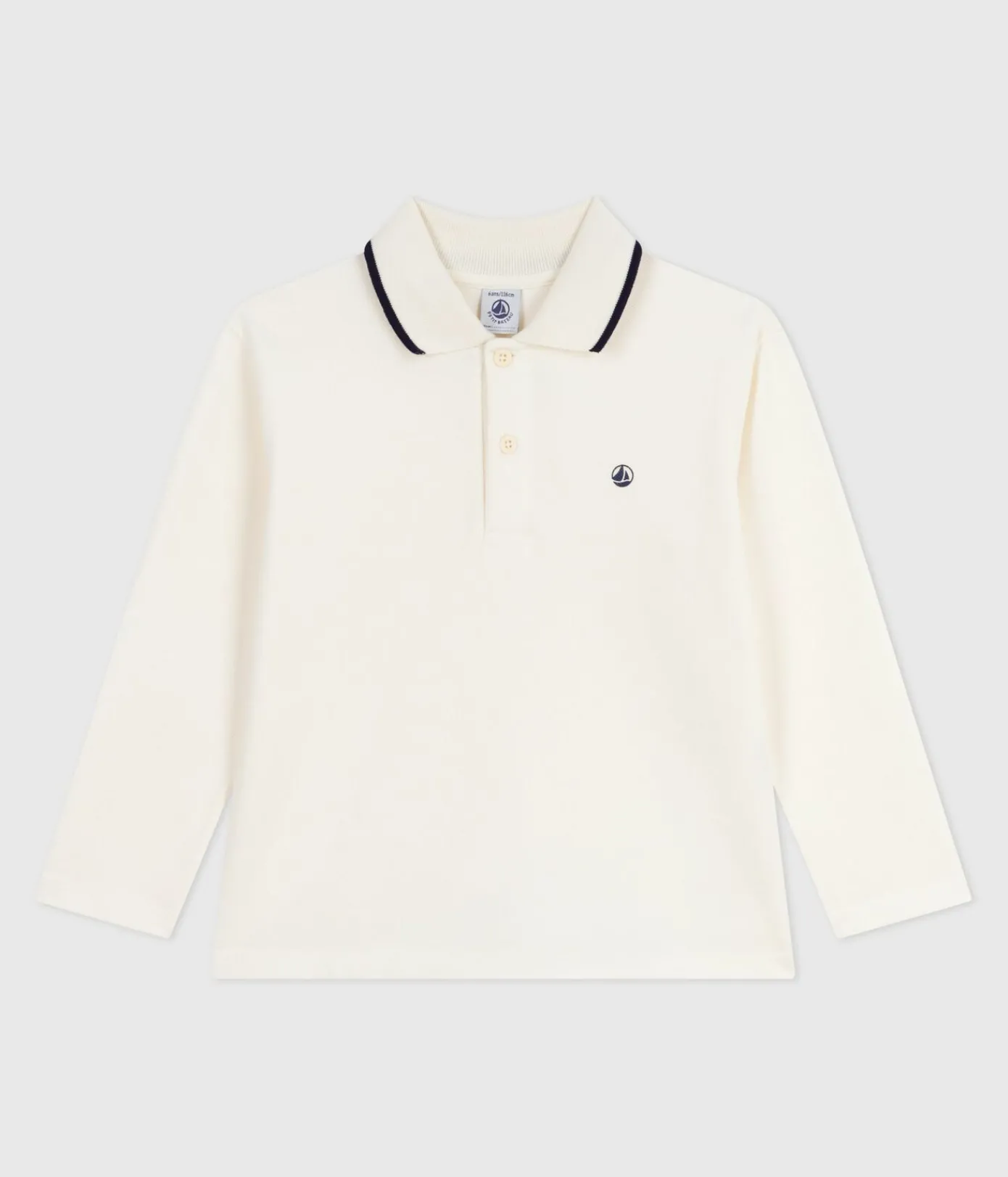 Petit Bateau T-Shirts, Poloshirts, Hemden*Langärmeliges Kinder-Poloshirt aus bedruckter Baumwolle naturfarben MILK