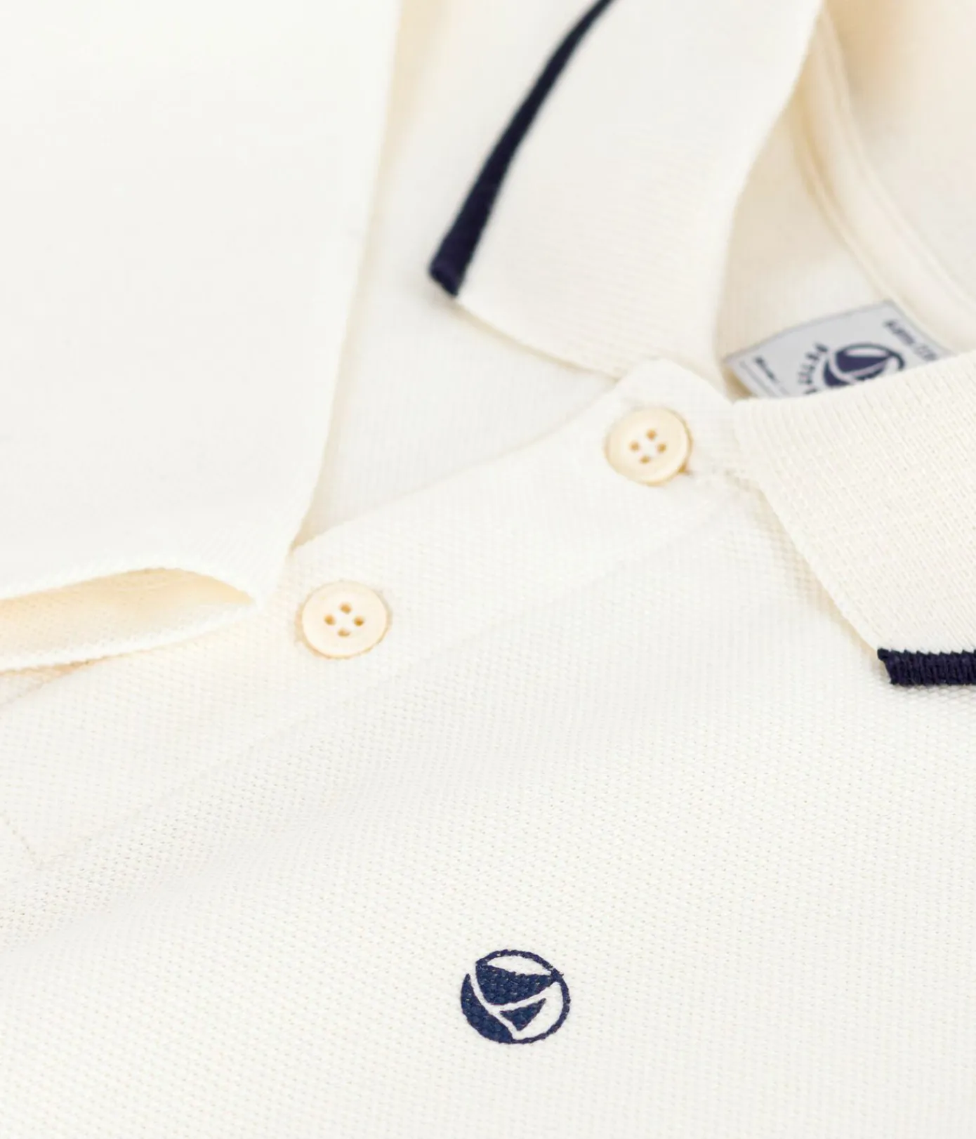 Petit Bateau T-Shirts, Poloshirts, Hemden*Langärmeliges Kinder-Poloshirt aus bedruckter Baumwolle naturfarben MILK