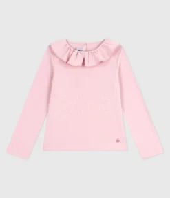 Petit Bateau T-Shirts, Tops, Oberteile*Langärmeliges Kinder-T-Shirt aus einfarbiger Baumwolle rosa JOLI