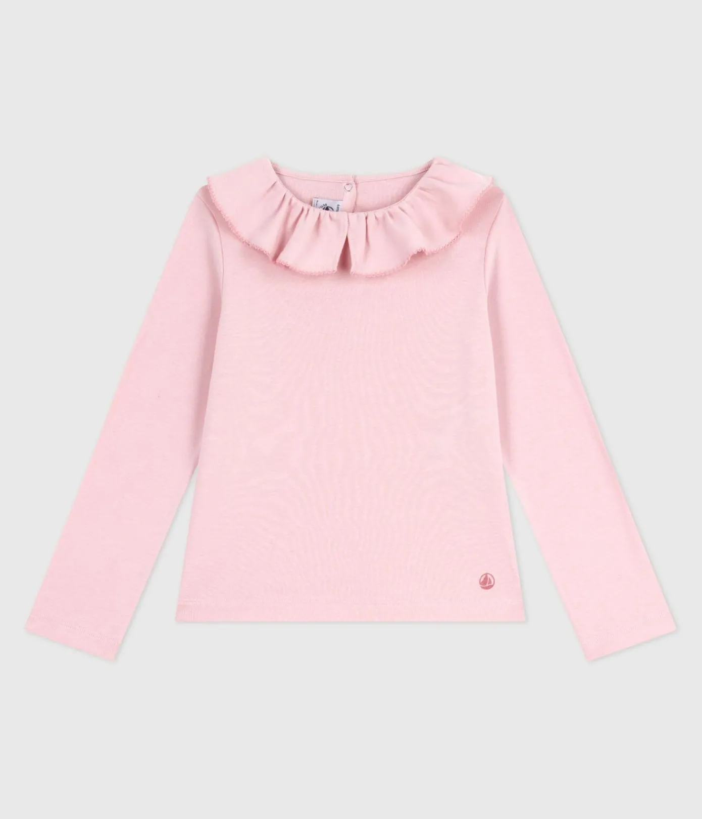 Petit Bateau T-Shirts, Tops, Oberteile*Langärmeliges Kinder-T-Shirt aus einfarbiger Baumwolle rosa JOLI