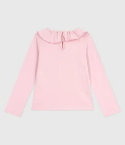 Petit Bateau T-Shirts, Tops, Oberteile*Langärmeliges Kinder-T-Shirt aus einfarbiger Baumwolle rosa JOLI