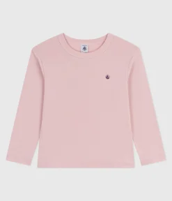 Petit Bateau T-Shirts, Tops, Oberteile*Langärmeliges Kinder-T-Shirt aus einfarbiger Baumwolle rosa JOLI