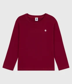 Petit Bateau T-Shirts, Poloshirts, Hemden|T-Shirts, Tops, Oberteile*Langärmeliges Kinder-T-Shirt aus einfarbiger Baumwolle AMARANTE