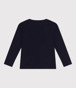 Petit Bateau T-Shirts, Poloshirts, Hemden|T-Shirts, Tops, Oberteile*Langärmeliges Kinder-T-Shirt aus Rippstrick für Mädchen und Jungen blau SMOKING