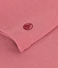 Petit Bateau T-Shirts, Tops, Oberteile*Langärmeliges Kinder-T-Shirt aus Rippstrick für Mädchen rosa ROSEWOOD