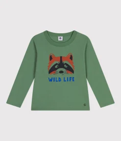Petit Bateau T-Shirts, Poloshirts, Hemden*Langärmeliges Kinder-T-Shirt aus feinem Jersey für Jungen grün PALMERAIE