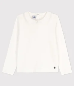 Petit Bateau T-Shirts, Tops, Oberteile*Langärmeliges Kinder-T-Shirt aus Baumwolle für Mädchen weiss MARSHMALLOW