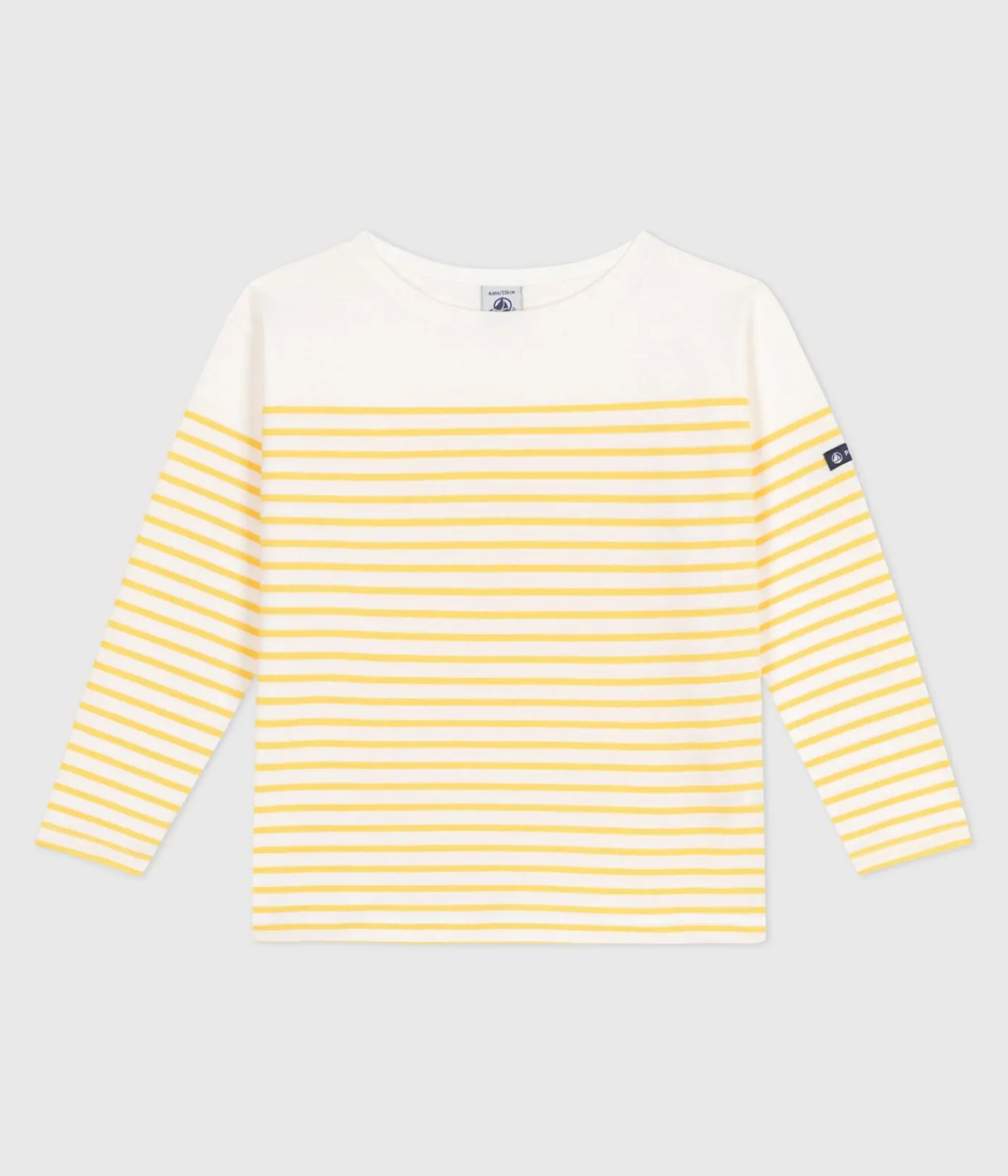 Petit Bateau Sweatshirts, Pullover, Cardigans|Sweatshirts, Pullover, Cardigans*Langärmeliges Kinder-T-Shirt weiss MARSHMALLOW/ ORGE