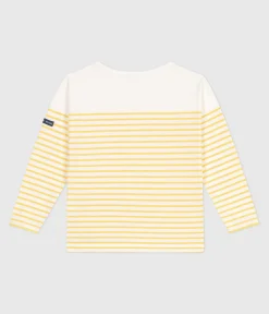 Petit Bateau Sweatshirts, Pullover, Cardigans|Sweatshirts, Pullover, Cardigans*Langärmeliges Kinder-T-Shirt weiss MARSHMALLOW/ ORGE
