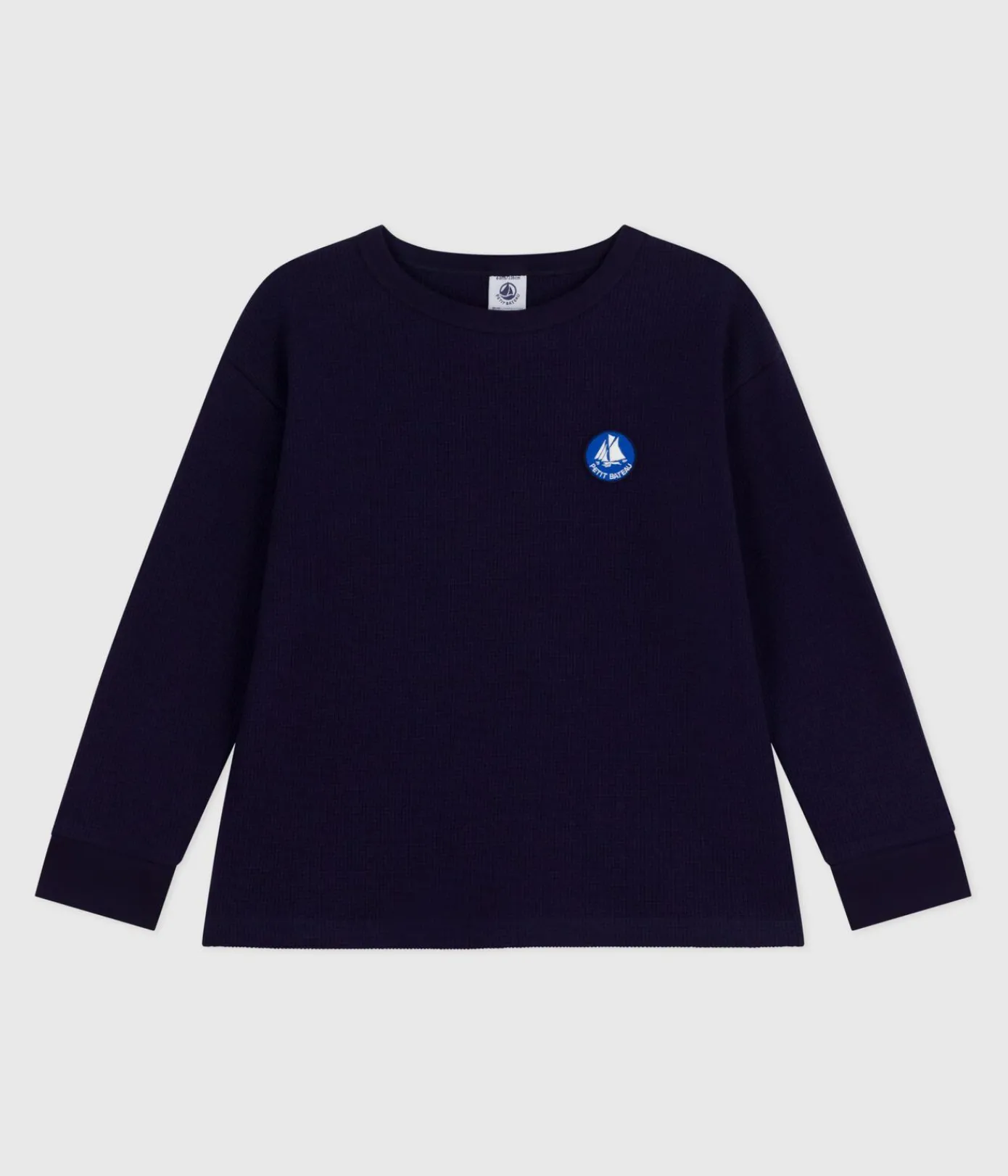 Petit Bateau T-Shirts, Poloshirts, Hemden*Langärmeliges Kinder-T-Shirt aus einfarbiger Baumwolle SOIR