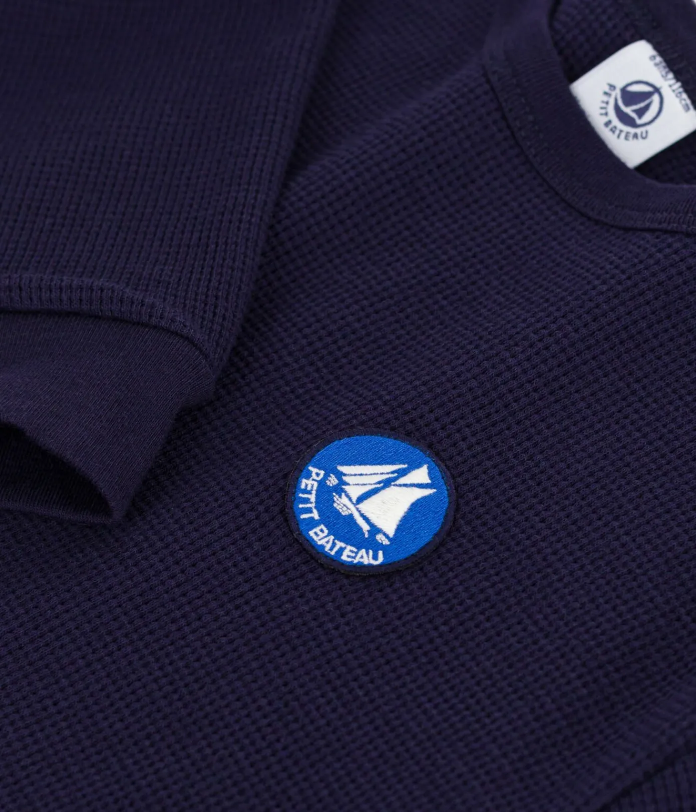 Petit Bateau T-Shirts, Poloshirts, Hemden*Langärmeliges Kinder-T-Shirt aus einfarbiger Baumwolle SOIR