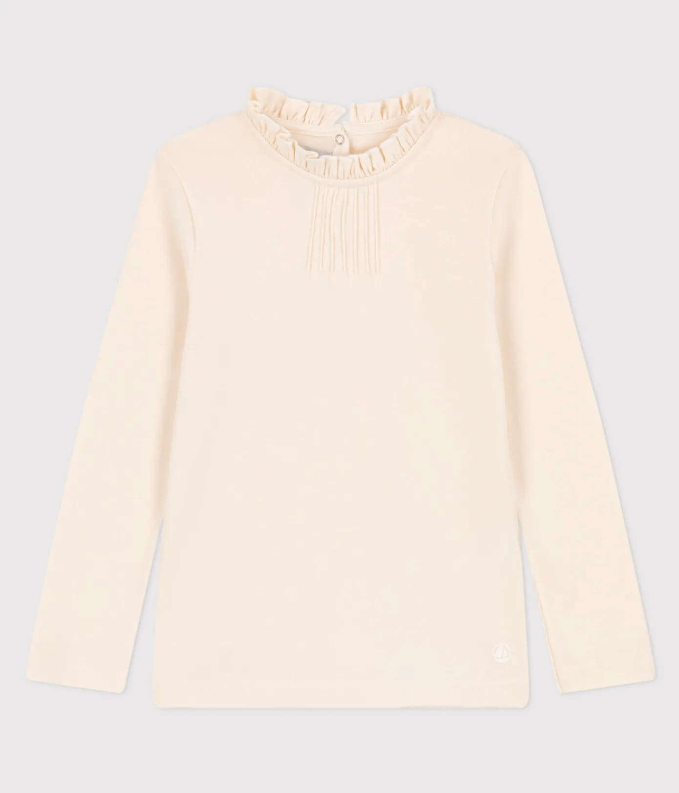 Petit Bateau T-Shirts, Tops, Oberteile*Langärmeliges Kinder-T-Shirt aus Baumwolle für Mädchen naturfarben AVALANCHE
