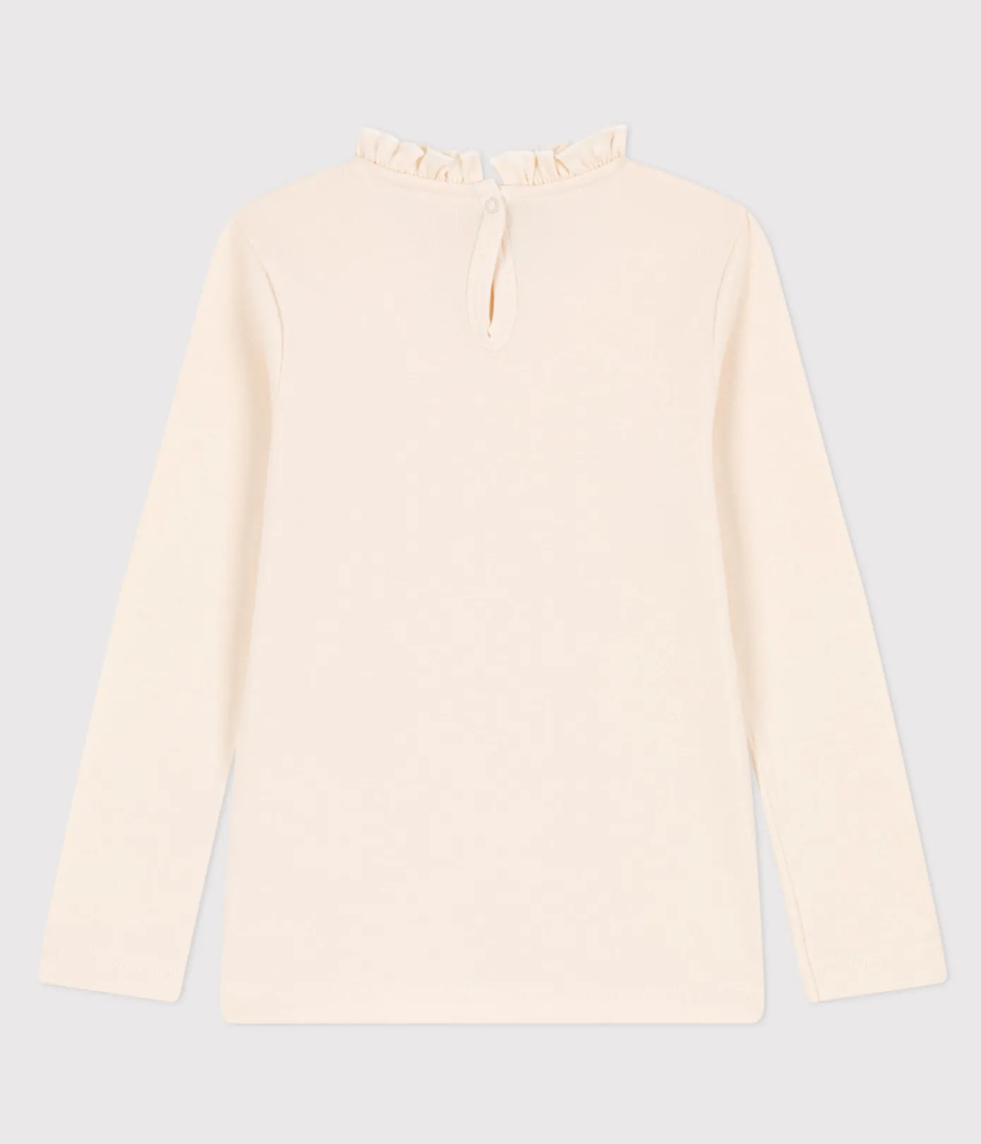 Petit Bateau T-Shirts, Tops, Oberteile*Langärmeliges Kinder-T-Shirt aus Baumwolle für Mädchen naturfarben AVALANCHE
