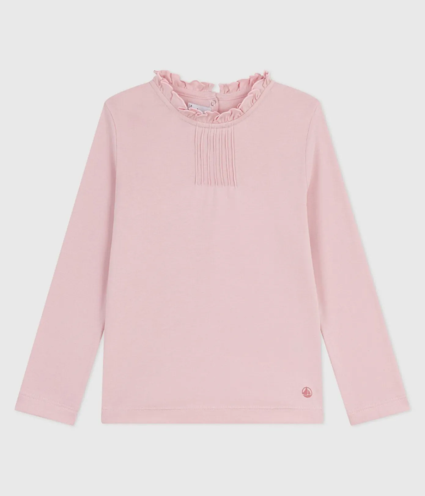 Petit Bateau T-Shirts, Tops, Oberteile*Langärmeliges Kinder-T-Shirt aus einfarbiger Baumwolle rosa JOLI