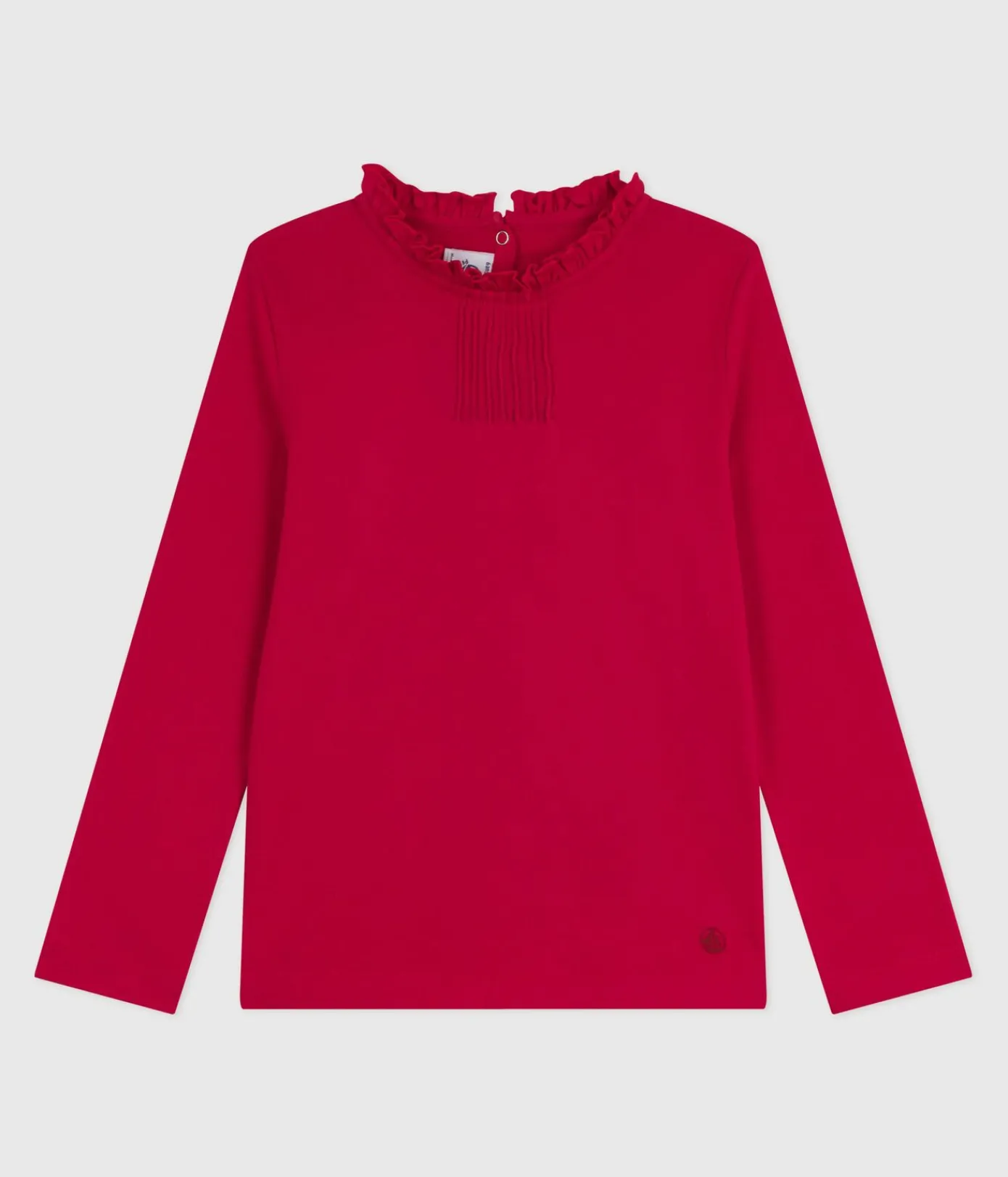 Petit Bateau T-Shirts, Tops, Oberteile*Langärmeliges Kinder-T-Shirt aus einfarbiger Baumwolle ROT TERKUIT