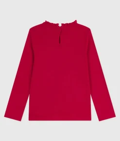 Petit Bateau T-Shirts, Tops, Oberteile*Langärmeliges Kinder-T-Shirt aus einfarbiger Baumwolle ROT TERKUIT
