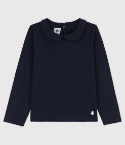 Petit Bateau T-Shirts, Tops, Oberteile*Langärmeliges Kinder-T-Shirt aus Baumwolle für Mädchen blau SMOKING