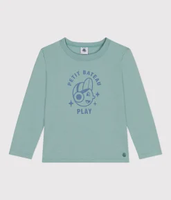 Petit Bateau T-Shirts, Poloshirts, Hemden*Langärmeliges Kinder-T-Shirt aus feinem Jersey für Jungen grün PAUL