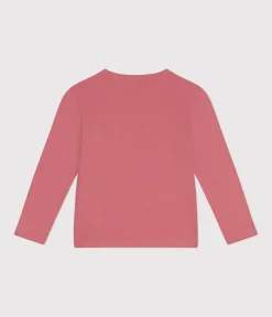 Petit Bateau T-Shirts, Tops, Oberteile*Langärmeliges Kinder-T-Shirt aus Rippstrick für Mädchen und Jungen rosa ROSEWOOD