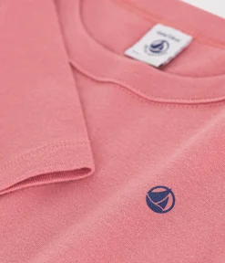 Petit Bateau T-Shirts, Tops, Oberteile*Langärmeliges Kinder-T-Shirt aus Rippstrick für Mädchen und Jungen rosa ROSEWOOD