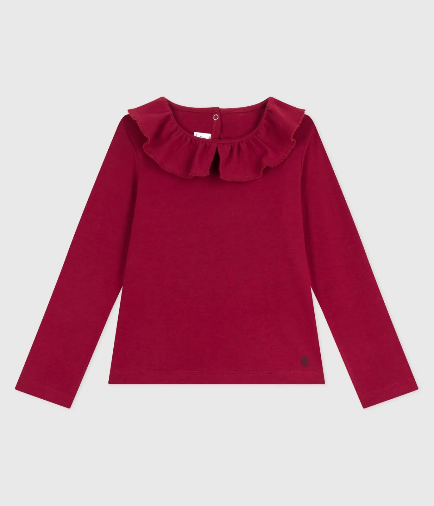 Petit Bateau T-Shirts, Tops, Oberteile*Langärmeliges Kinder-T-Shirt aus einfarbiger Baumwolle AMARANTE