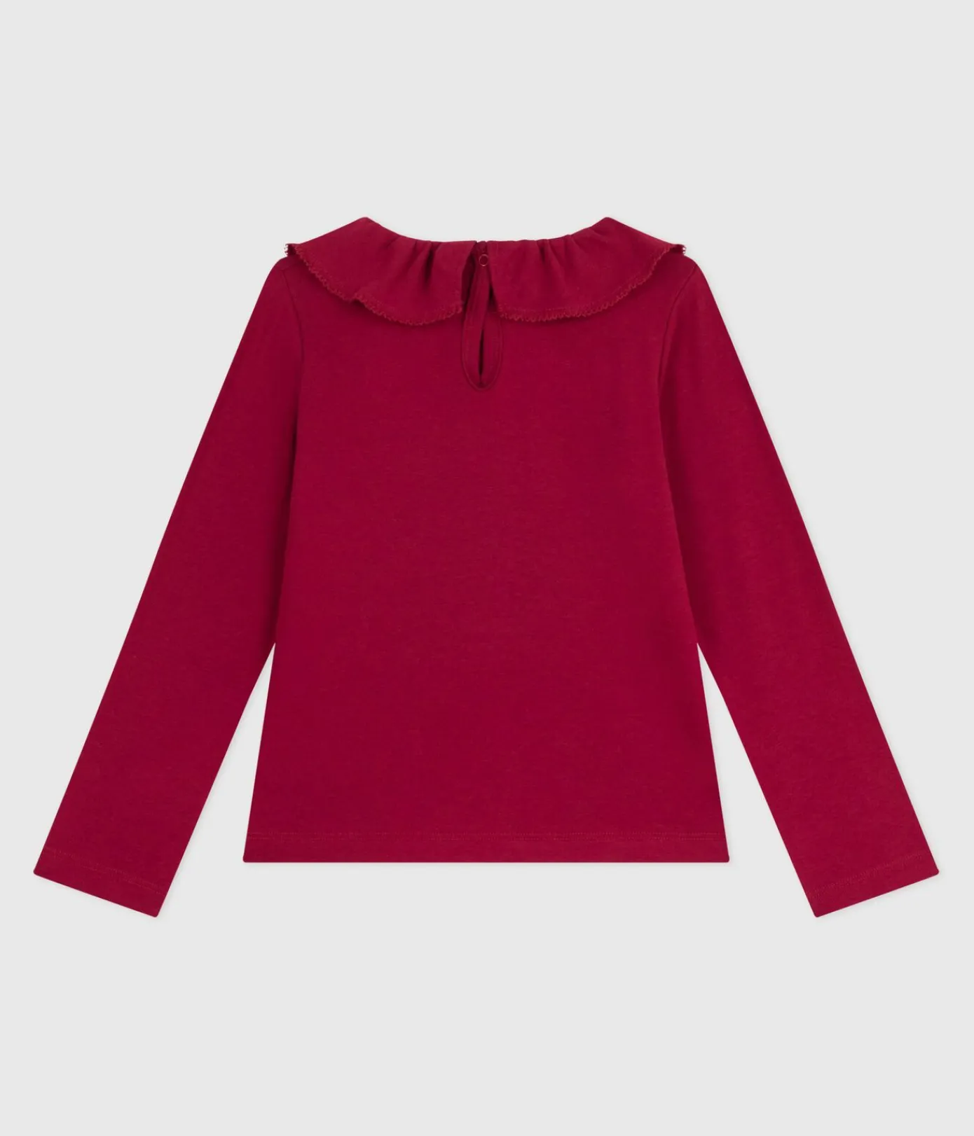 Petit Bateau T-Shirts, Tops, Oberteile*Langärmeliges Kinder-T-Shirt aus einfarbiger Baumwolle AMARANTE
