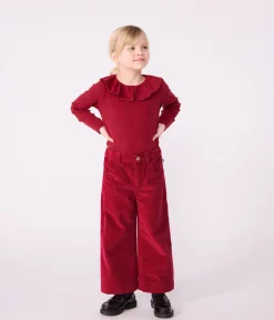 Petit Bateau T-Shirts, Tops, Oberteile*Langärmeliges Kinder-T-Shirt aus einfarbiger Baumwolle AMARANTE