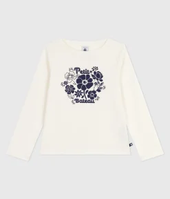 Petit Bateau T-Shirts, Tops, Oberteile*Langärmeliges Kinder-T-Shirt aus bedruckter Baumwolle naturfarben MILK