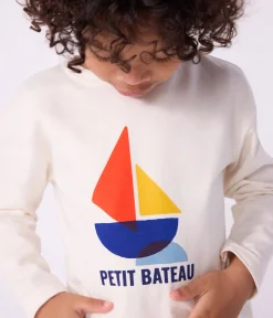 Petit Bateau T-Shirts, Poloshirts, Hemden*Langärmeliges Kinder-T-Shirt aus bedruckter Baumwolle naturfarben MILK
