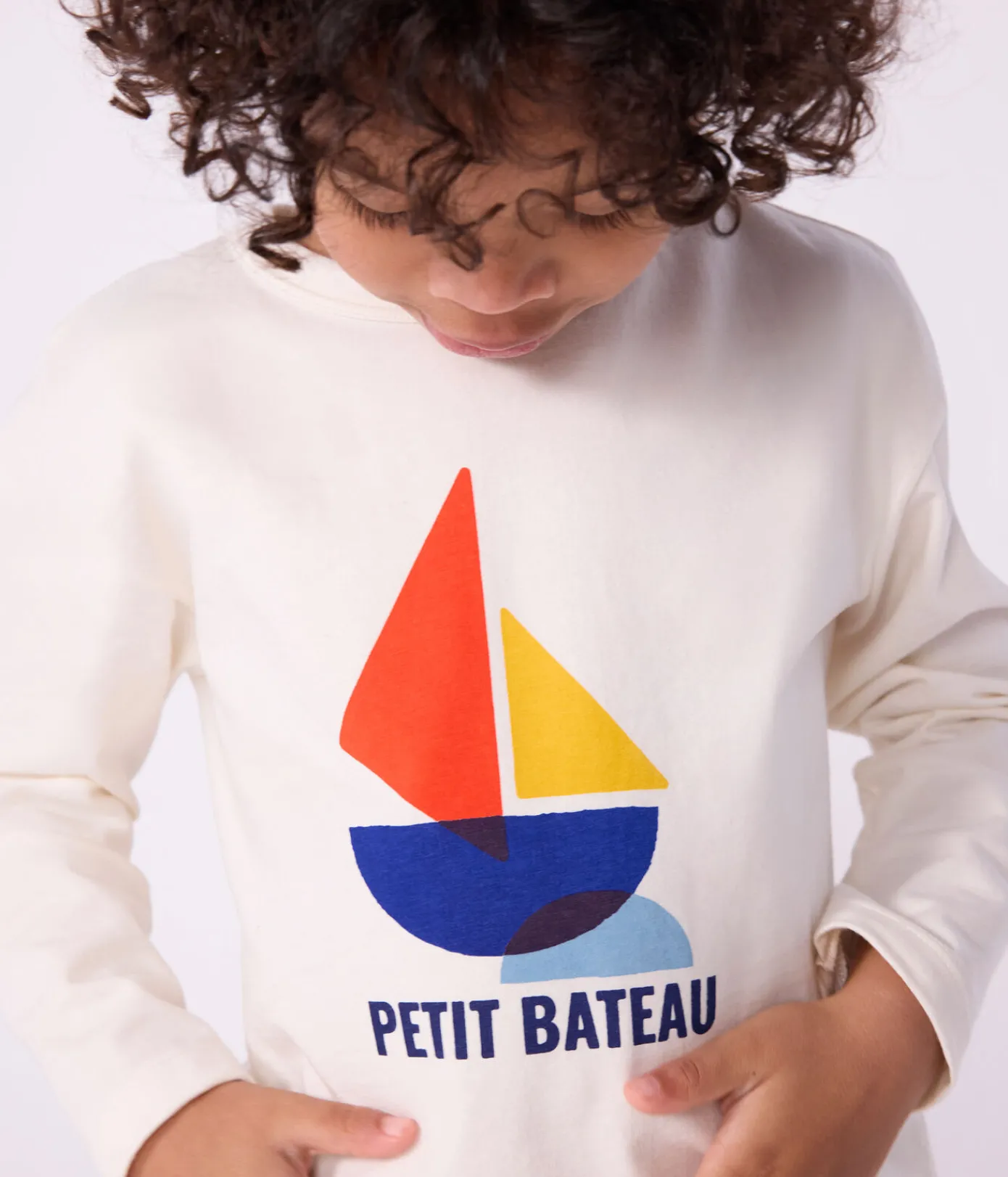 Petit Bateau T-Shirts, Poloshirts, Hemden*Langärmeliges Kinder-T-Shirt aus bedruckter Baumwolle naturfarben MILK