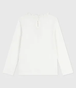 Petit Bateau T-Shirts, Tops, Oberteile*Langärmeliges Kinder-T-Shirt aus einfarbiger Baumwolle weiss MARSHMALLOW