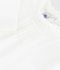 Petit Bateau T-Shirts, Tops, Oberteile*Langärmeliges Kinder-T-Shirt aus einfarbiger Baumwolle weiss MARSHMALLOW