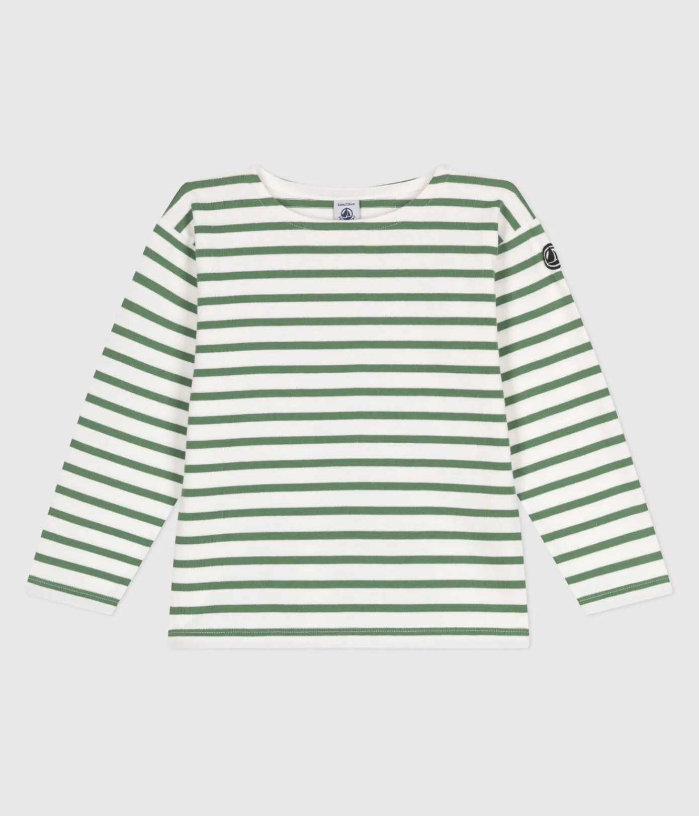 Petit Bateau Sweatshirts, Pullover, Cardigans*Langärmeliges Kinder-Unisex Streifenshirt aus Baumwolle grün MARSHMALLOW/ PALMERAIE