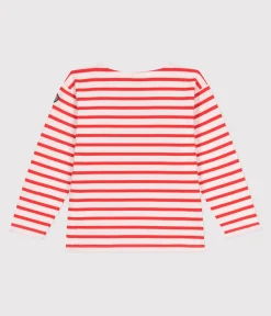 Petit Bateau Sweatshirts, Pullover, Cardigans*Langärmeliges Kinder-Unisex Streifenshirt aus Baumwolle rosa FLEUR/ SPICY