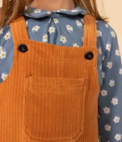 Petit Bateau Kleider, Röcke*Latzkleid aus Cord für Mädchen braun ECUREUIL