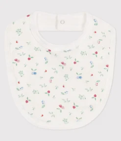 Petit Bateau Lätzchen​|Newborn*Lätzchen für Neugeborene aus bedruckter Baumwolle weiss MARSHMALLOW/weiss MULTICO