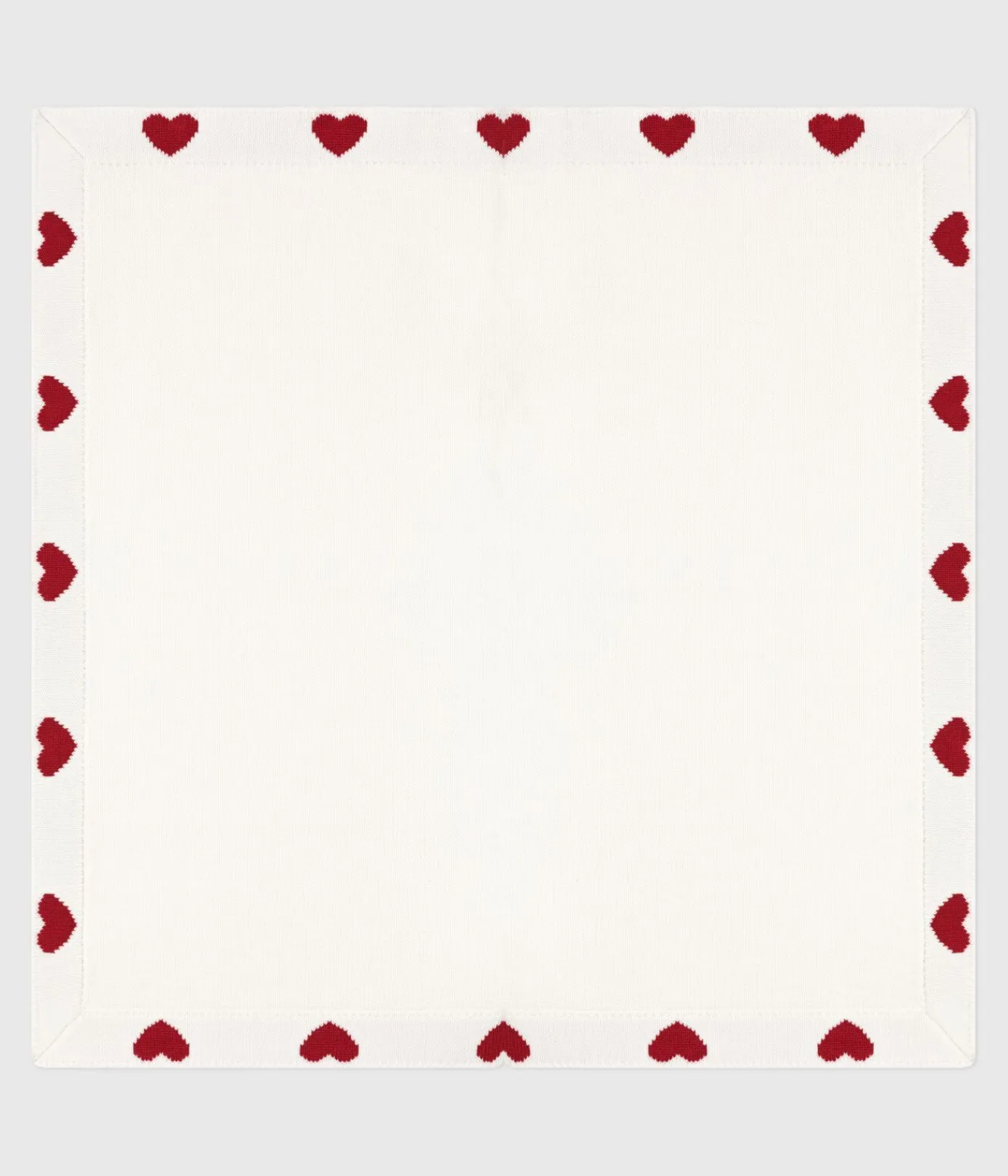 Petit Bateau Schlafsäcke, Decken|Newborn*Newborn Baby-Decke aus Baumwolle weiss MARSHMALLOW/ROT TERKUIT