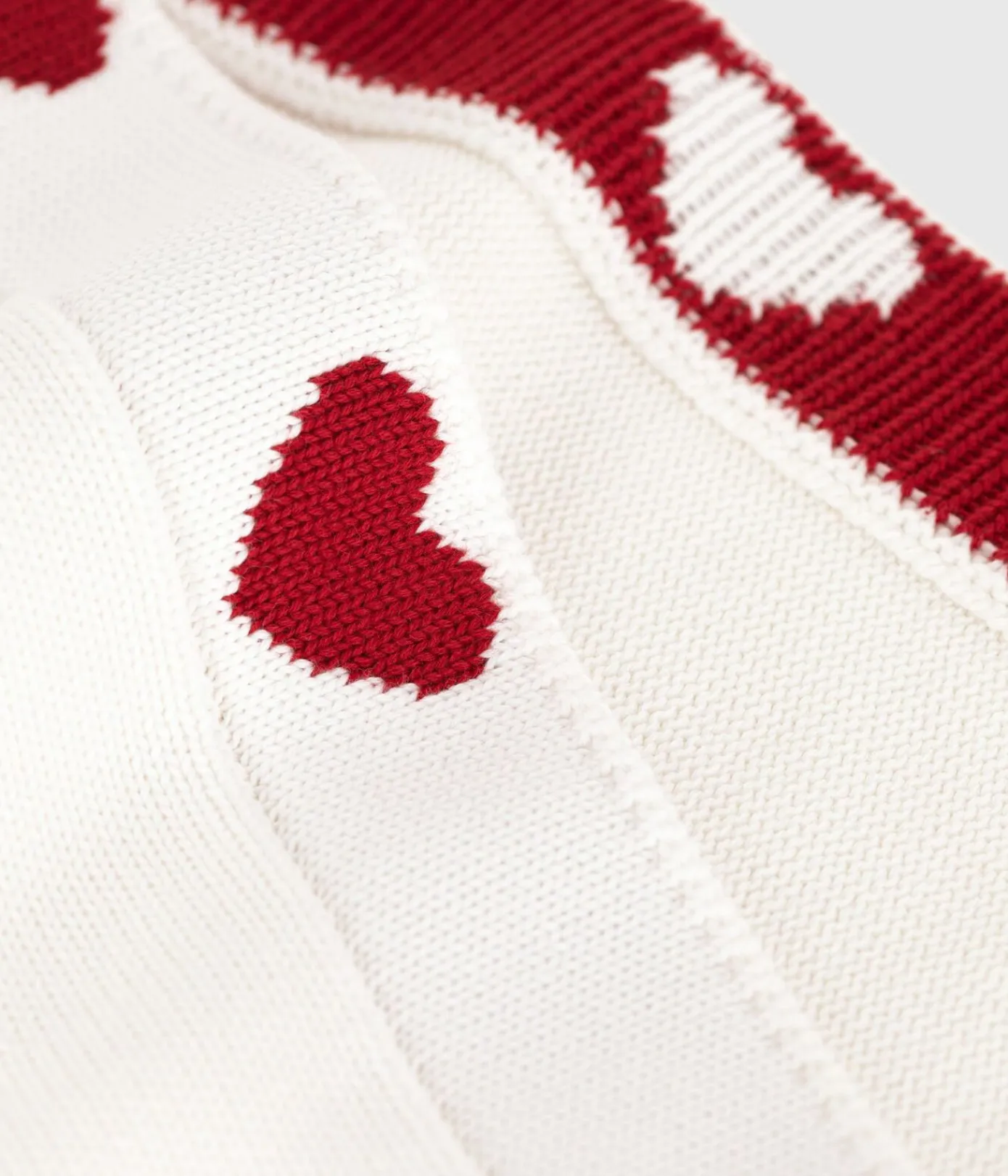 Petit Bateau Schlafsäcke, Decken|Newborn*Newborn Baby-Decke aus Baumwolle weiss MARSHMALLOW/ROT TERKUIT